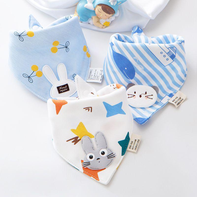 Unisex Triangle Baby Bibs: Pure Cotton, Waterproof, Super Soft, Double Snap, Scarf Wrap