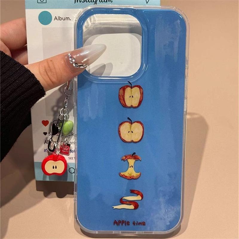 Einzelschicht-Peeling zum Apfelessen für Apple für Apple 16 Promax Handyhülle Neu für IPhone 15 Kreativ 14 Cartoon