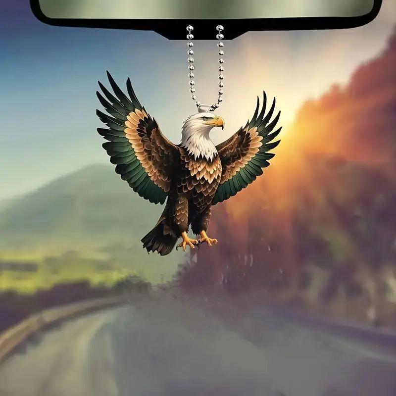 Cartoon Colorful Acrylic Eagle Decorative Car Pendant For Stylish Vehicle Accents