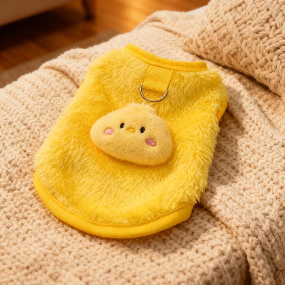 Cute Frog Rabbit Pendant Winter/Autumn Pet Clothes Comfortable Cats Dogs Vest Warm Anti-shedding Pet Sweater Coat Pet Clothing (Yellow,M)