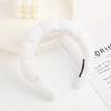 Solid Color Cloud Sponge Headband Washing Scrunchies Puffy Headband Washing Face Makeup Shower Skincare Hair Band