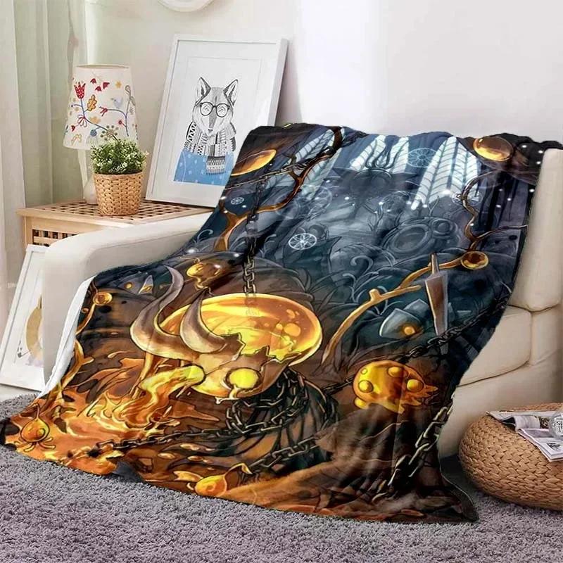 Hollow Knight Fashion Digital Printed Pattern Thin Blanket Flannel Blanket Portable Home Travel Office Lunch Break Blanket