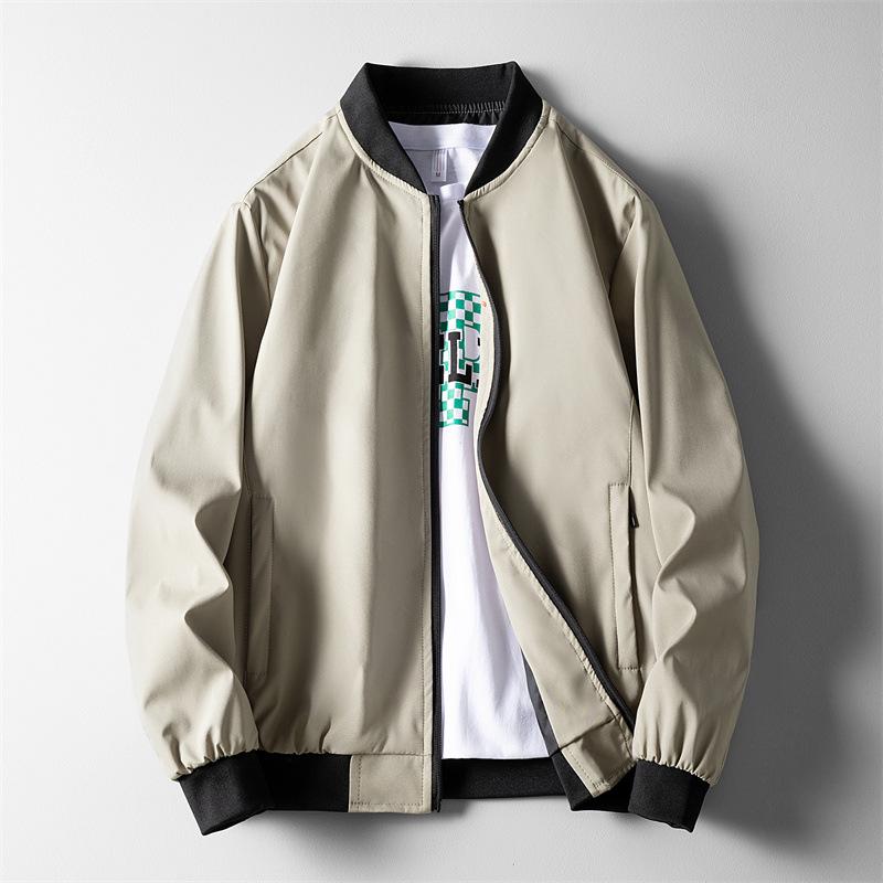 Herren Frühling/Herbst Freizeitjacke im koreanischen Stil mit Reißverschluss