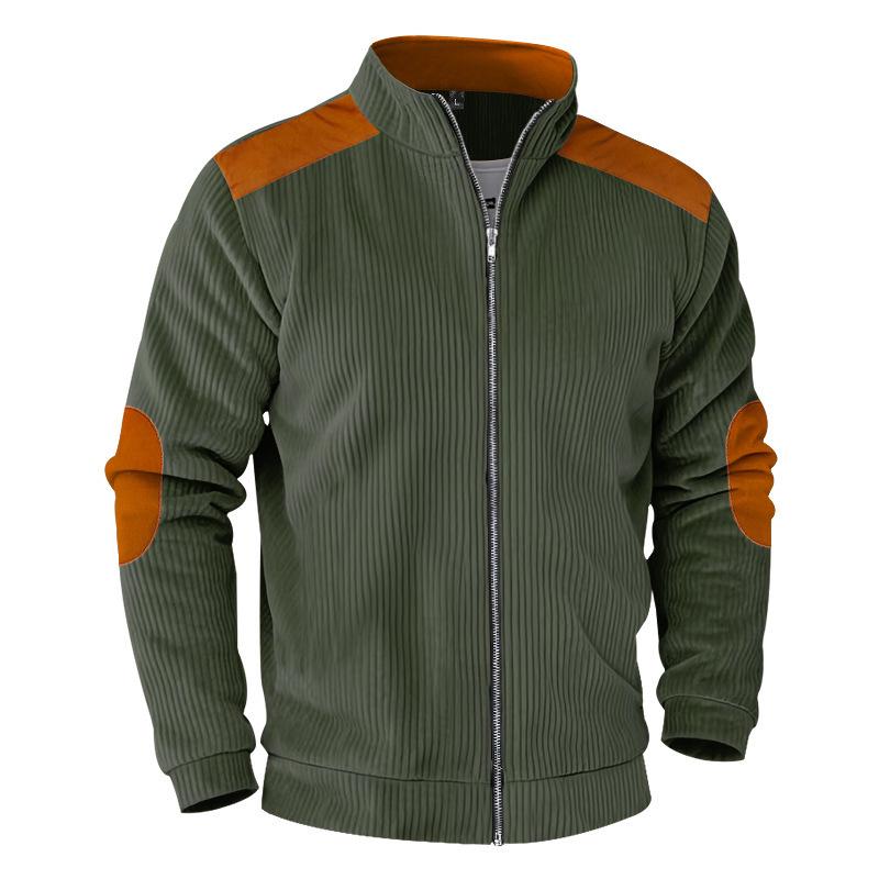 

Men s Heavyweight European Cotton Patchwork Zipper Fleece Top for Autumn/Winter Extra Large