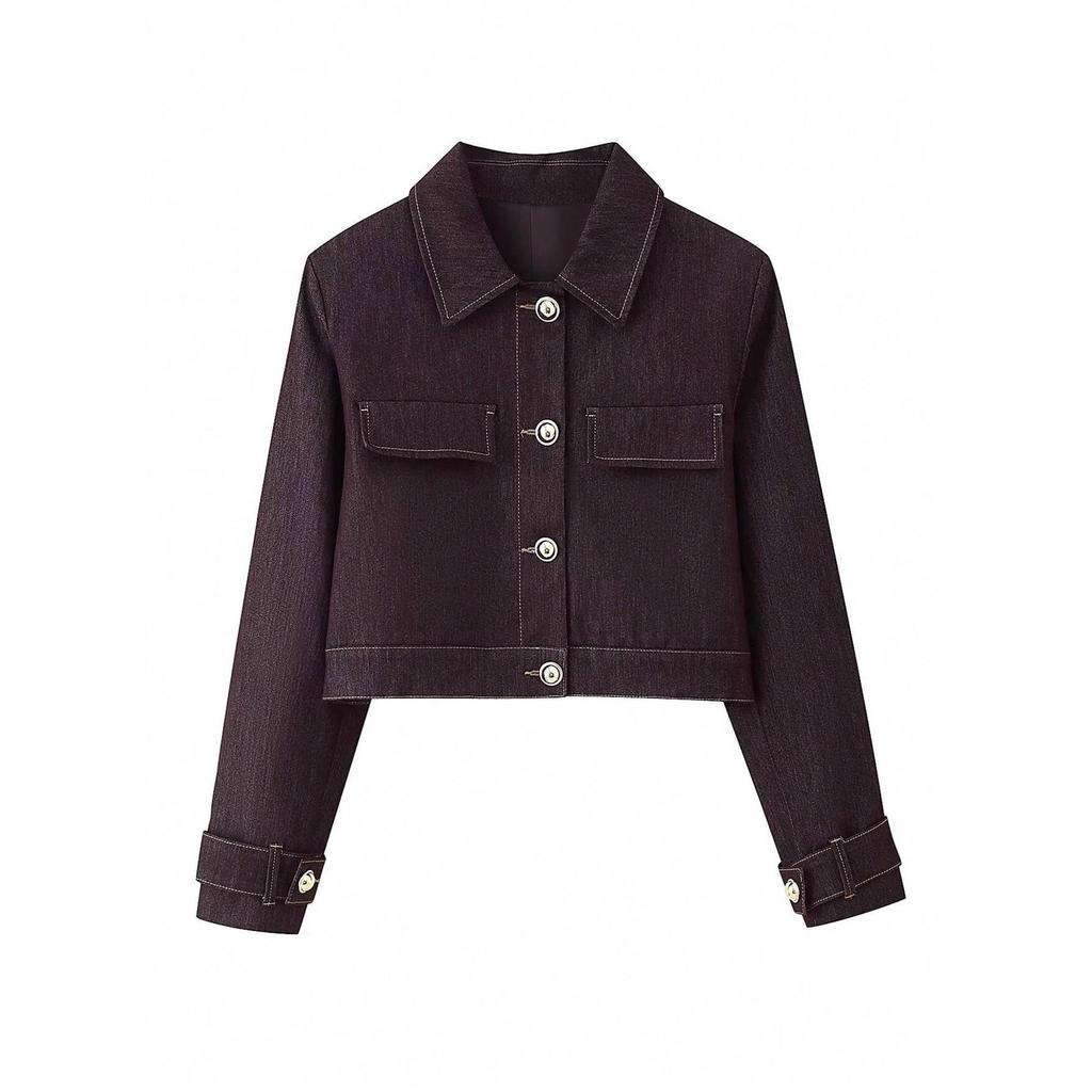 Women's Autumn European & American Fashion Simple Short Denim Jacket