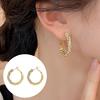 1 Pair Huggie Hoop Earrings for Women, Lightweight Cubic Zirconia Earrings, Simple Minimalist Geometric Jewelry