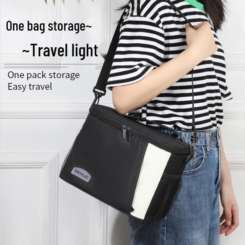 Large Capacity Color Block Insulated Crossbody Lunch Bag & Picnic Tote