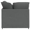 Modular Sofa with Footstool and Cushions Fabric Dark Grey