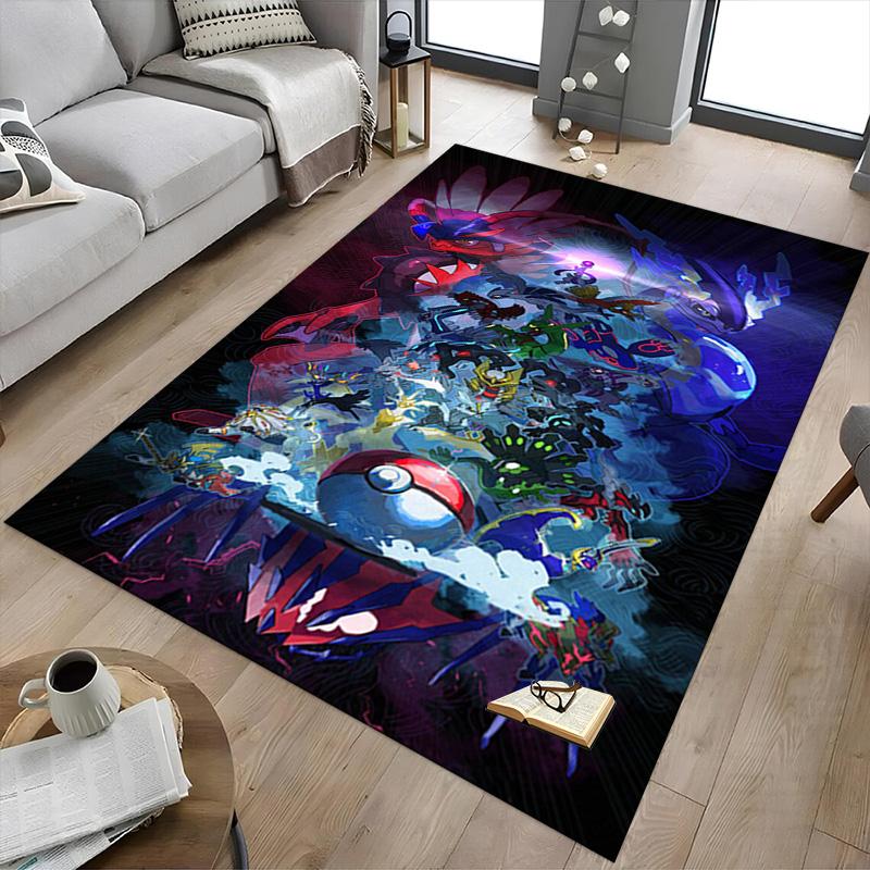 Pokmon Epic Battle Carpet For Playroom Bedroom Living Room Sofa Home Decorkids Game Area Rug Nonslip Floor Mat