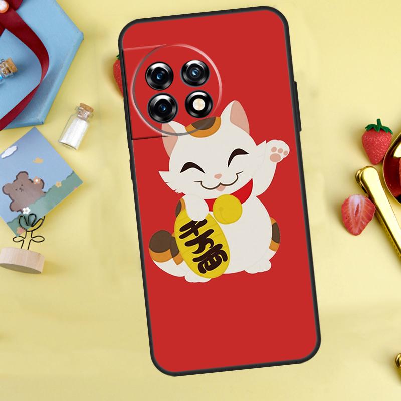

Japanese Lucky Cat Art Case For OnePlus Nord 5 CE 2 3 4 Lite N20 N30 OnePlus 15 12R 13R 13 12 11 10 10T 13T Cover OnePlus Nord 3