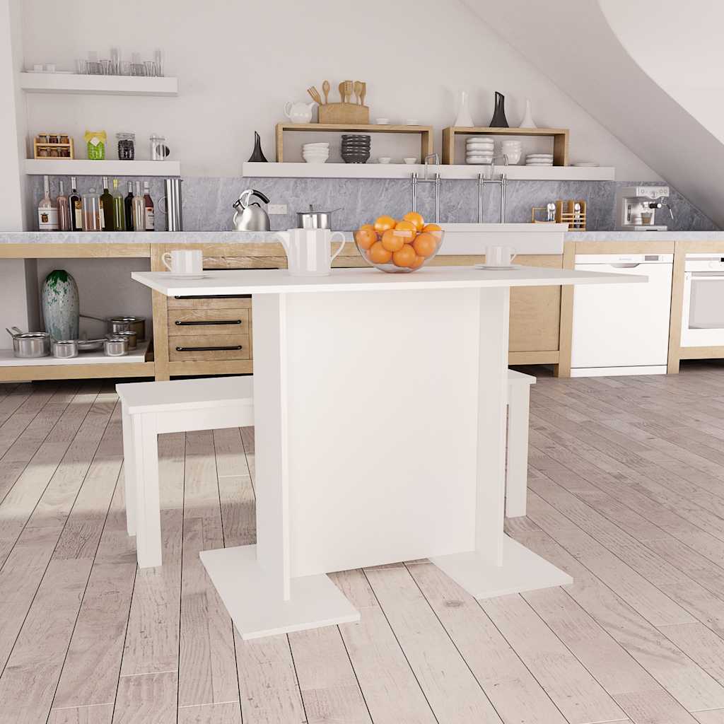 vidaXL Esstisch Weiß 110x60x75 cm Holzwerkstoff weiß