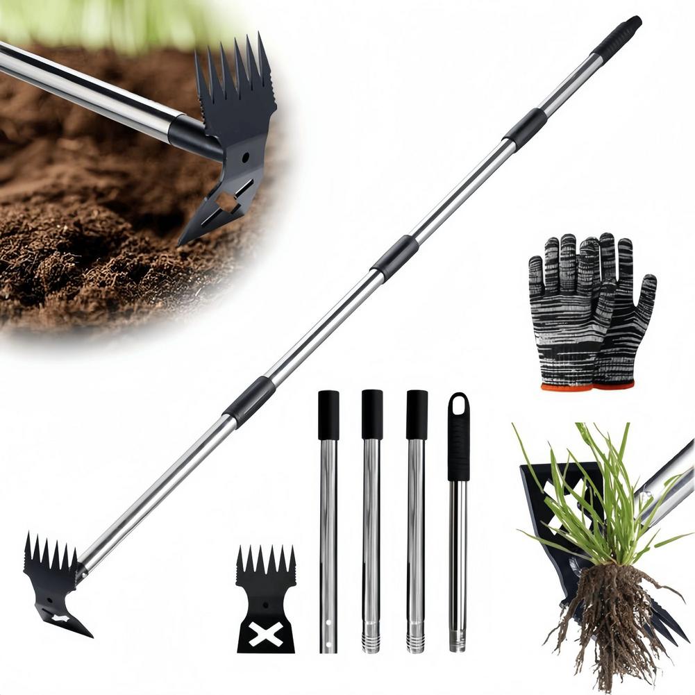 New All-steel Dual-purpose Hoe Garden Weeding Hook Roller Weeding Tool Gardening Quick Weeding Soil Loosening Tool