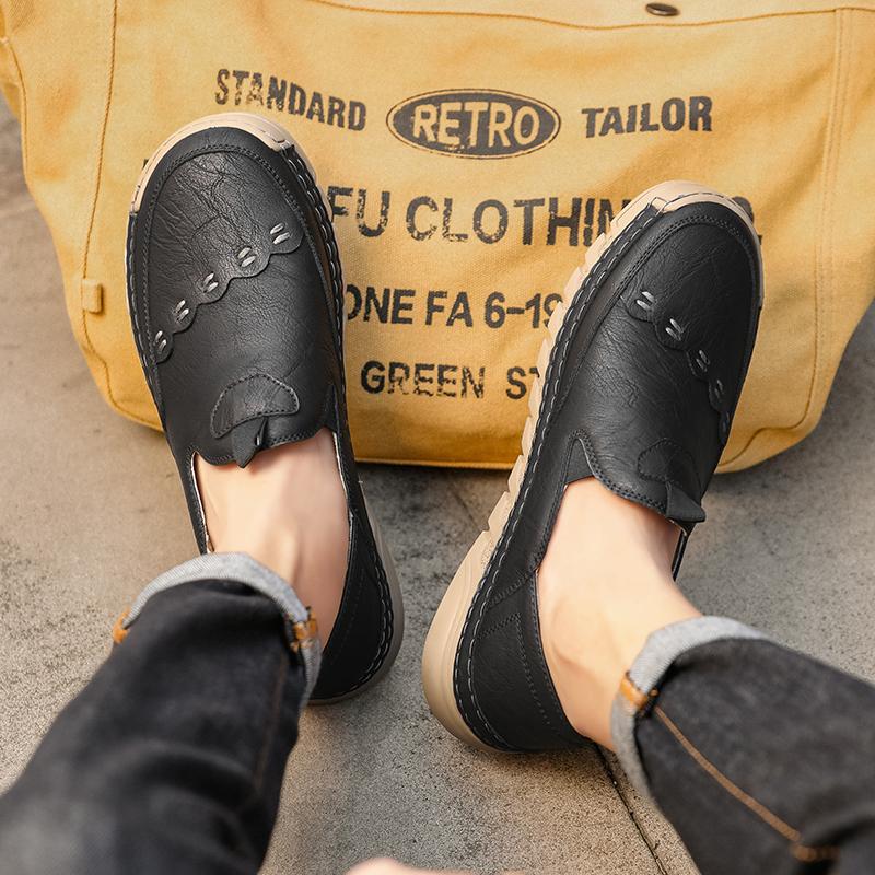 Outdoor Comfortable Ankle Sports and Casual Leather Shoes Autumn Fashion Brand Breathable Handmade Stitching Casual Men's Shoes