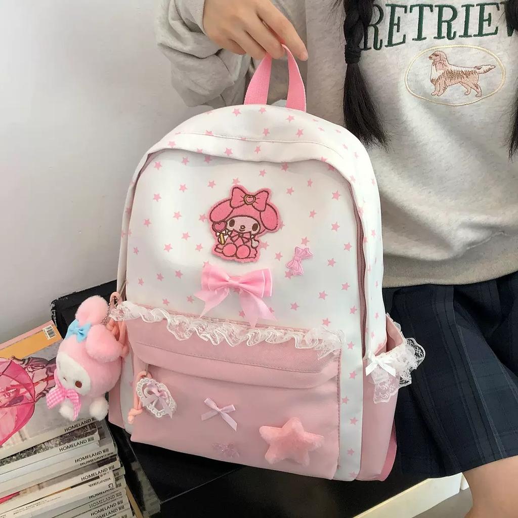 Schoolbag Japanese Ins Cartoon Cute Hello Kitty Backpack Female Niche Design Star Student Schoolbag Sweet Backpack