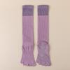 Autumn and Winter Five-finger Yoga Socks, Calf Socks, Pressure Sports, Anti-slip, Color-blocked Pilates, Long Toe Split Socks