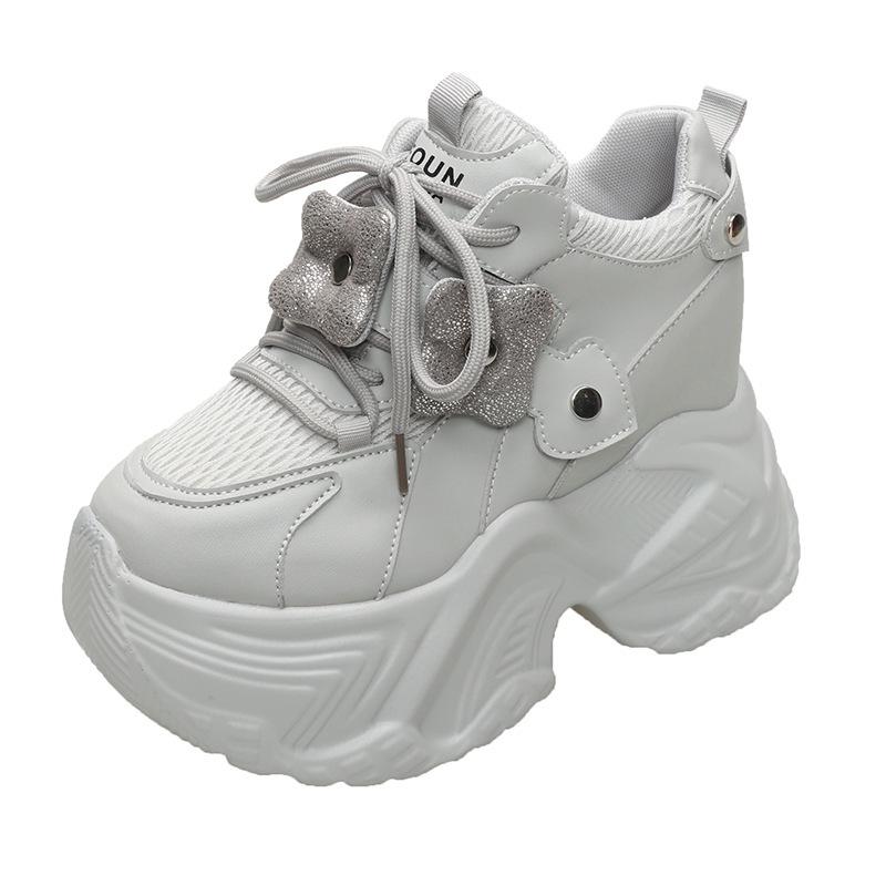 

Женские повседневные кроссовки на толстой подошве, увеличивающие рост – Мода весна/осень 2025 38 серый