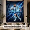 Custom Text Tapestry Lionel Messi Print Wall Tapestry Indoor Living Room Wall Decor
