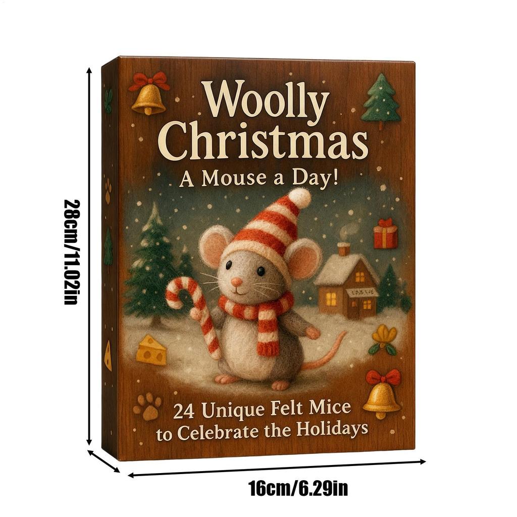 Akrylový adventní kalendář s myšmi 2D 24denní odpočet Zvířecí adventní kalendáře Vánoční dárková sada Sváteční dárek