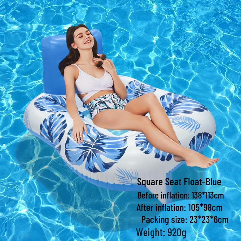 Foldable Striped Inflatable Pool Float Hammock Recliner