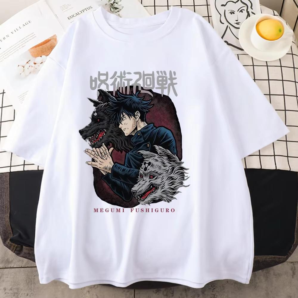 Fushiguro Megumi Printed T-shirt Men's Cool Street Loose T-shirt Summer Personalized Y2K Harajuku Shirt Men T Shirt One Piece