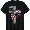 Stand for The Flag Kneel for The Cross Patriotic Faith T Shirt