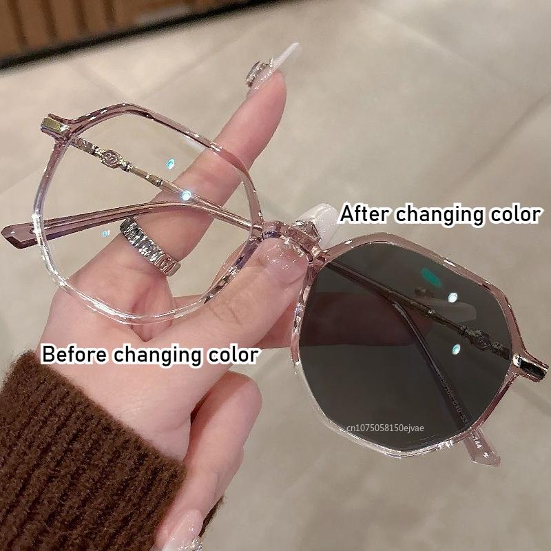 

Ultra Light Large-framed Photochromic Reading Glasses Minimally Elegant Blue Light Blocking Literary Presbyopia Eyewear 0