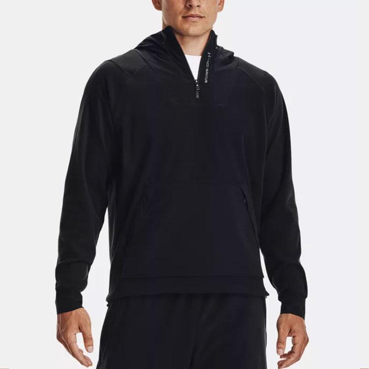 Under Armour Rush Fleece Hooded Zip-Up Training Jacket Men Outerwear Black 1366177-001