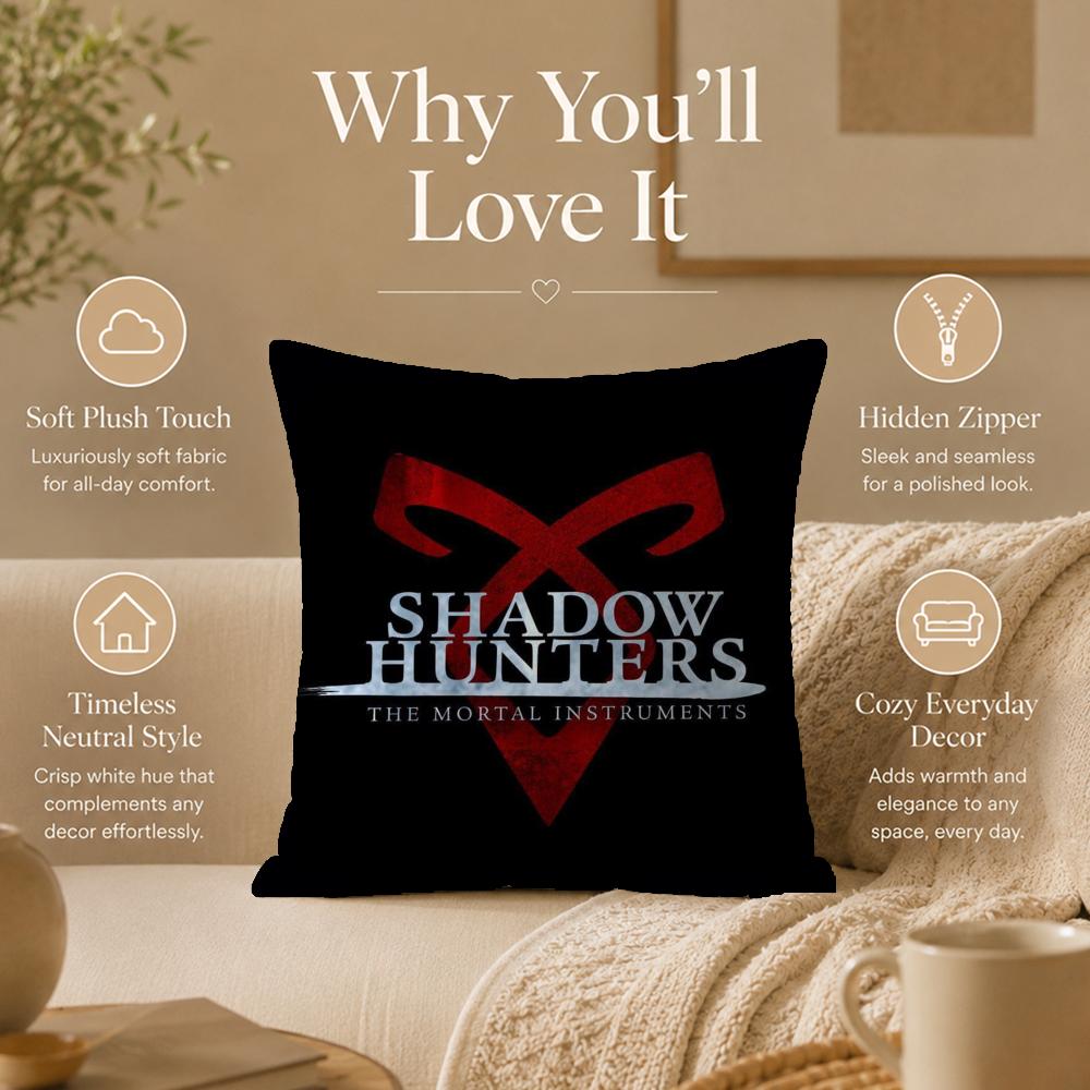 TV S-ShadowhuntersS Cushion Cover Double-Sided Printed Pillow Cover Hypoallergenic Dust-Mite Proof