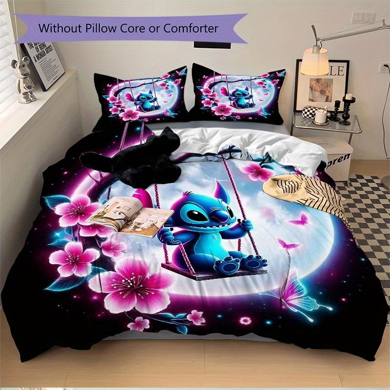 3pcs Swinging Stitch Bedding Set, Including 1 Quilt Cover and 2 Pillow Shams, Without Filling, Soft and Comfortable Home Bedroom B088