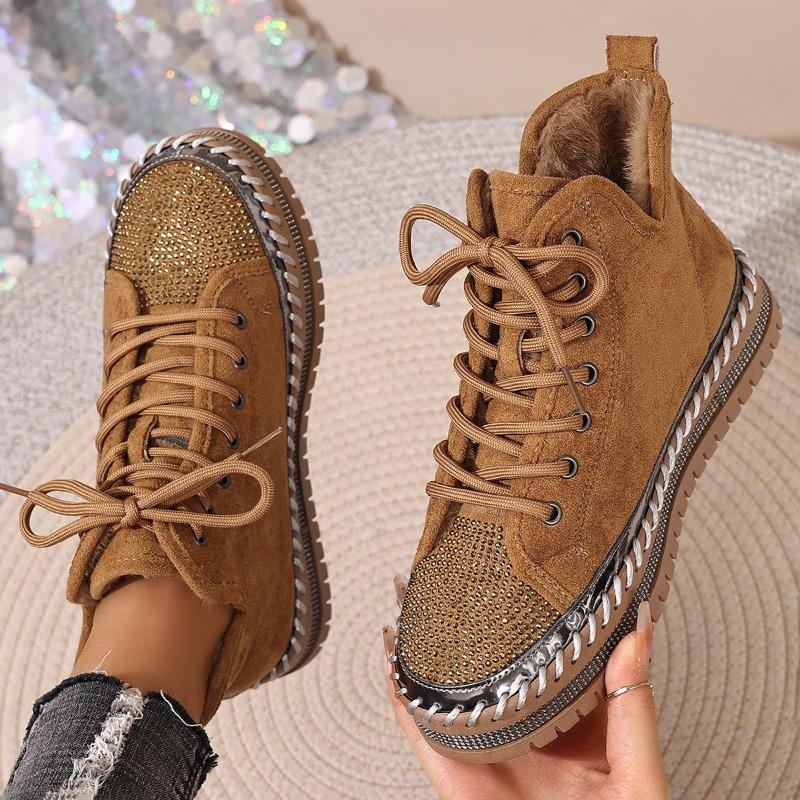 New Large-sized Single Shoes for Women, Fashionable, Height-increasing and Warm Board Shoes