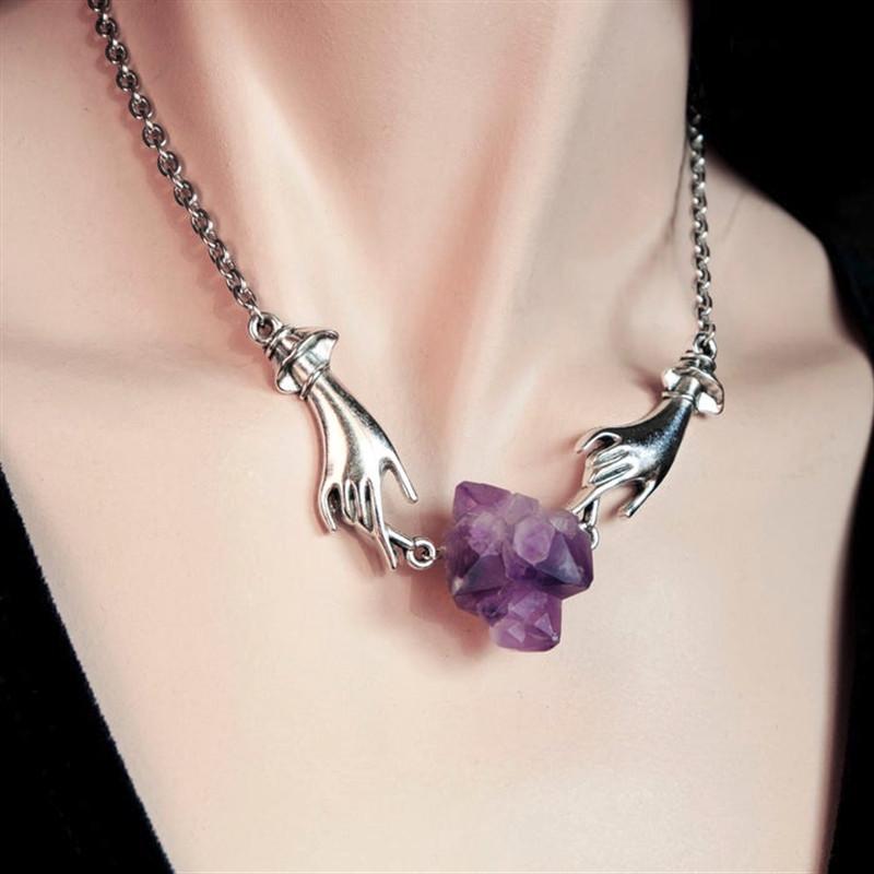 Trendy Designer Amethyst Necklace - Handmade Fashion Jewelry