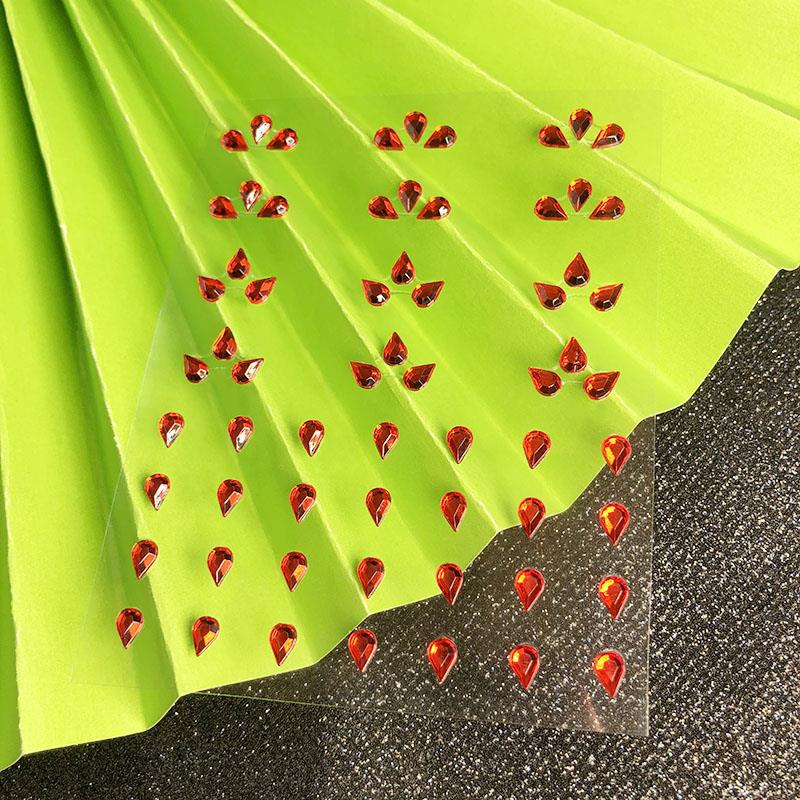 1pc Disposable Rhinestones Sticker Red Face EyeTeardrop Makeup Crystal Tattoo Sticker Children's Stage Show Face Eyes Decoration