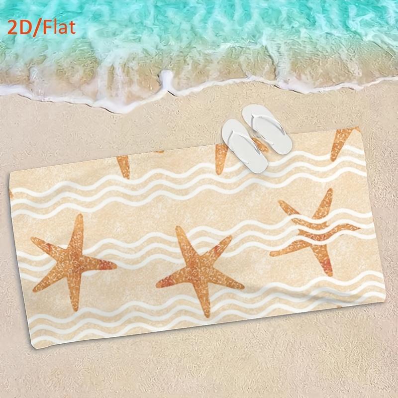 1pc 2D Flat "Ocean Style: Starfish Beach Towel - A Romantic  Essential!" Themed Beach Towel, Summer  Rectangular