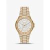 Oversized Lennox Pavé Gold-Tone Watch MK6991