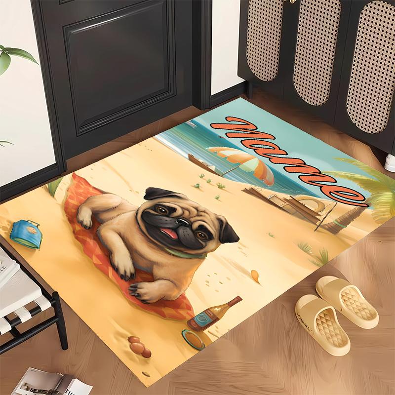 Cute PUPPY (14) Personalized Name Office Carpet Stylish Decor for Living Room Bedroom Kitchen