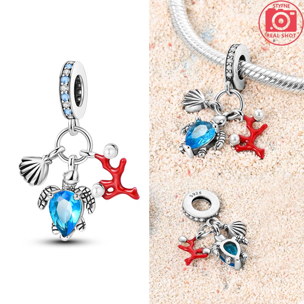 Authentic Murano Blue Turtle Pink Glass Bead Charms Compatible With Bracelets Charm Bead Charms Copper Jewellery Making Diy Anniversary Gift