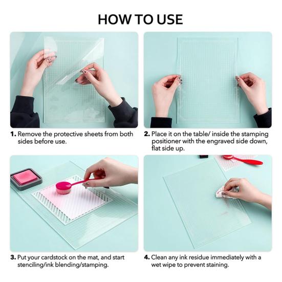 Multi-Purpose Craft Cutting Mat with Grid And Ruler Non-Slip PVC Pad for DIY Stamping Stenciling Lightweight Reusable Precise Measurement Mat for Home