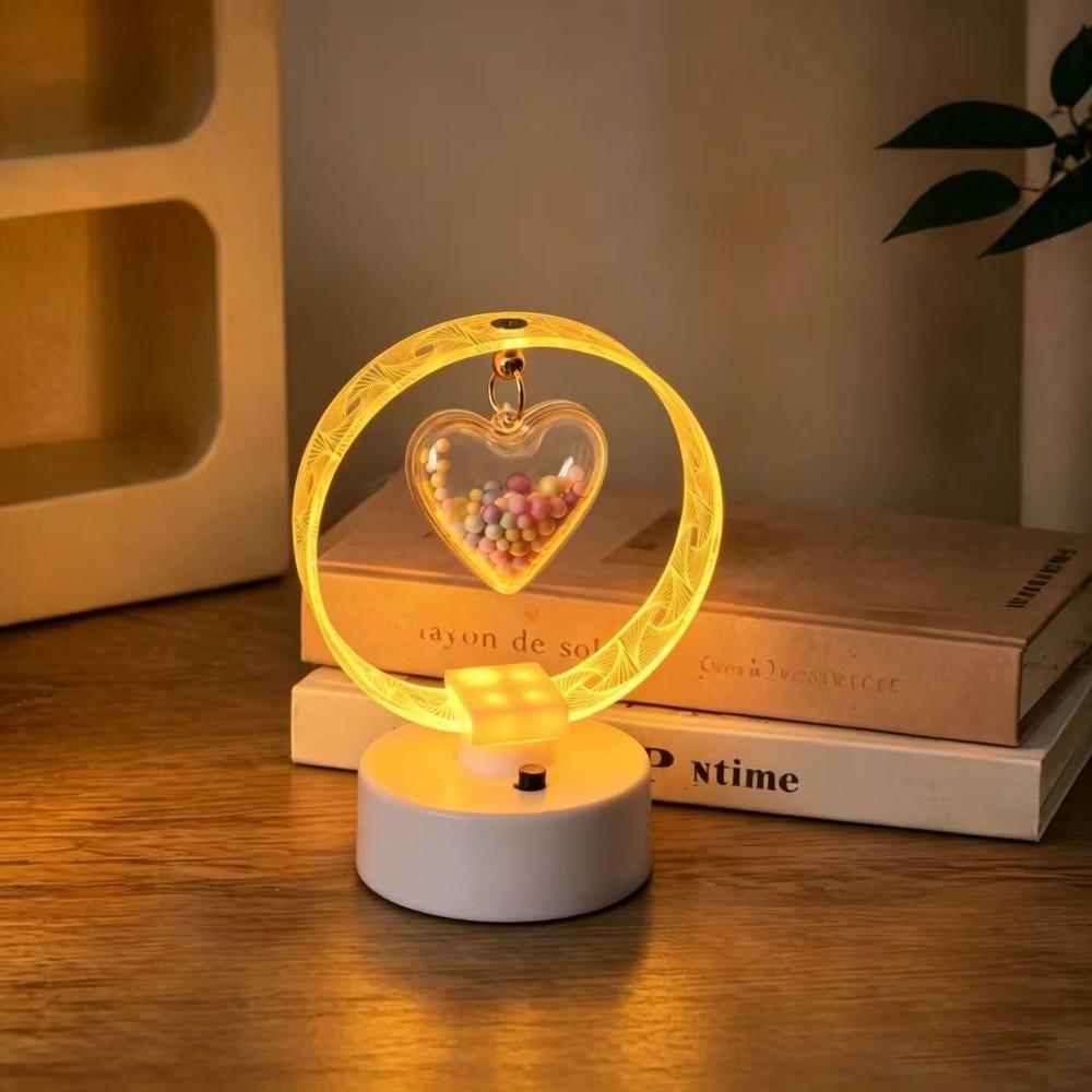 Stable No-Flicker Light Geometric LED Night Light Heart Pendant LED Lamp  Office Desk Ornament