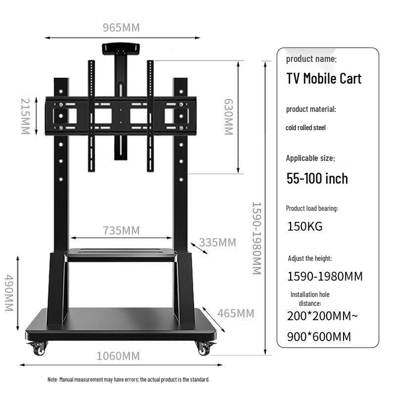 Floor-Standing LCD TV Cart with Movable Stand and Wall Mount
