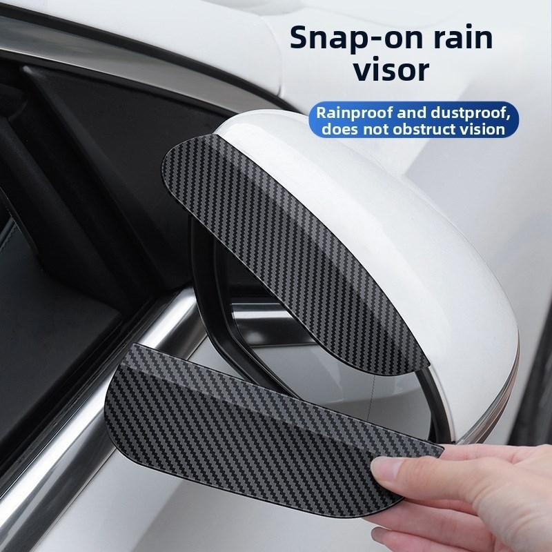 Universal Car Mirror Rain Eyebrow PVC Carbon Fiber