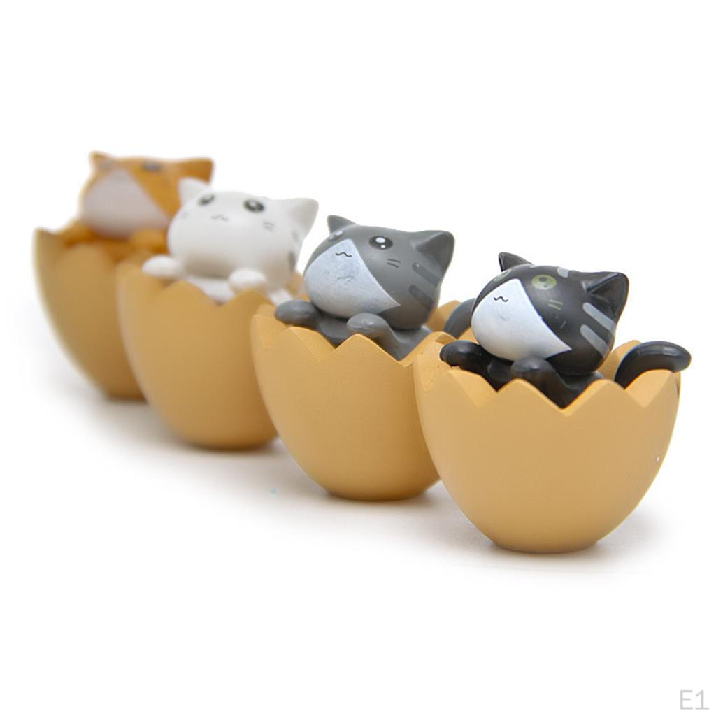 4 Pieces Miniature Garden Cat Figurines Toys Animals Figurine Decoration