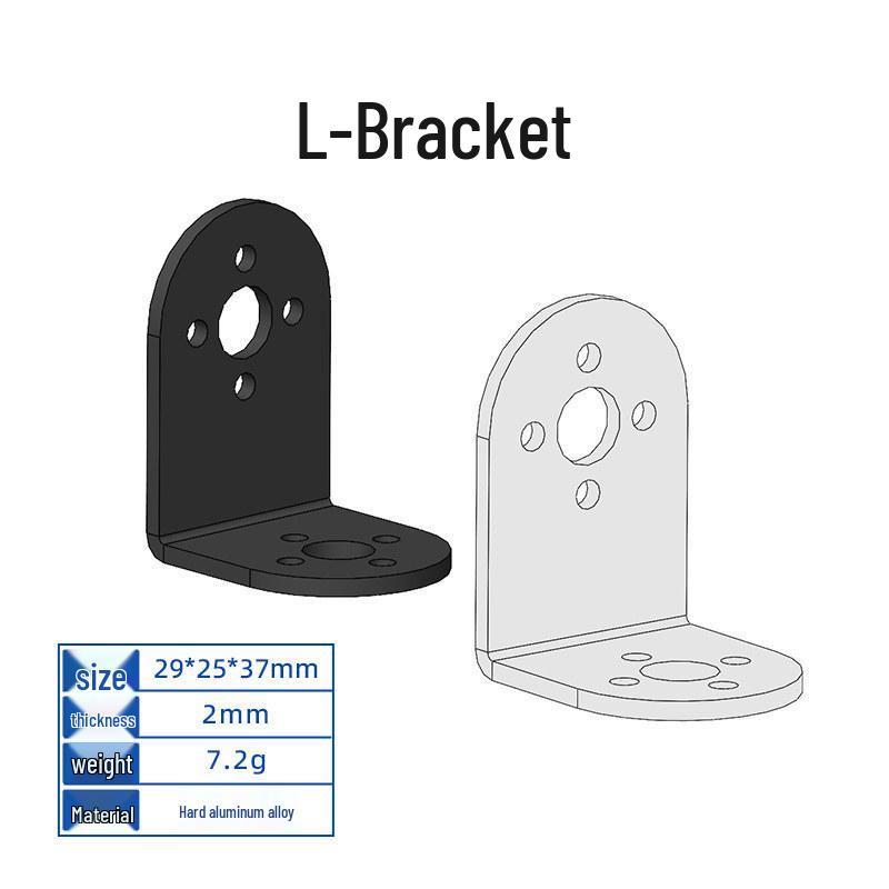 

Single-Axis Servo Bracket: Universal Multi-Functional Robot Arm Gimbal for MG995/996R Black