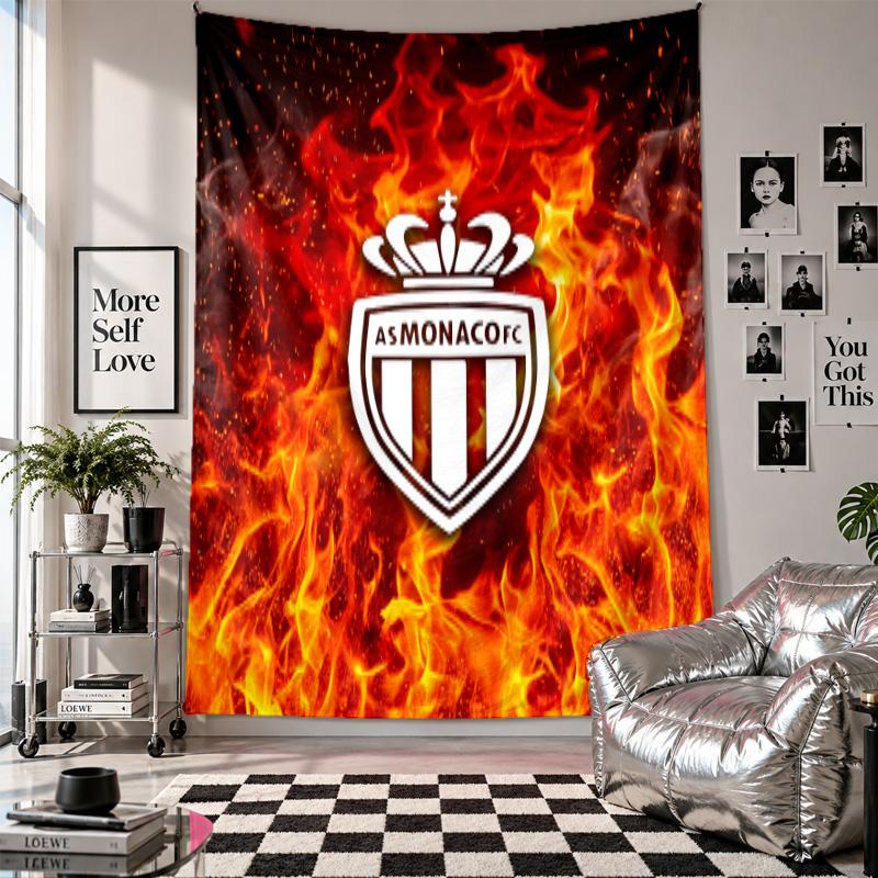 Monaco FC Wall Tapestry Home Decor Wall Hanging Cloth for Bedroom Living Room Background