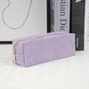 Vintage Simple Solid Color Corduroy Pencil Case Large Capacity Stationery Storage Bag School Supplies