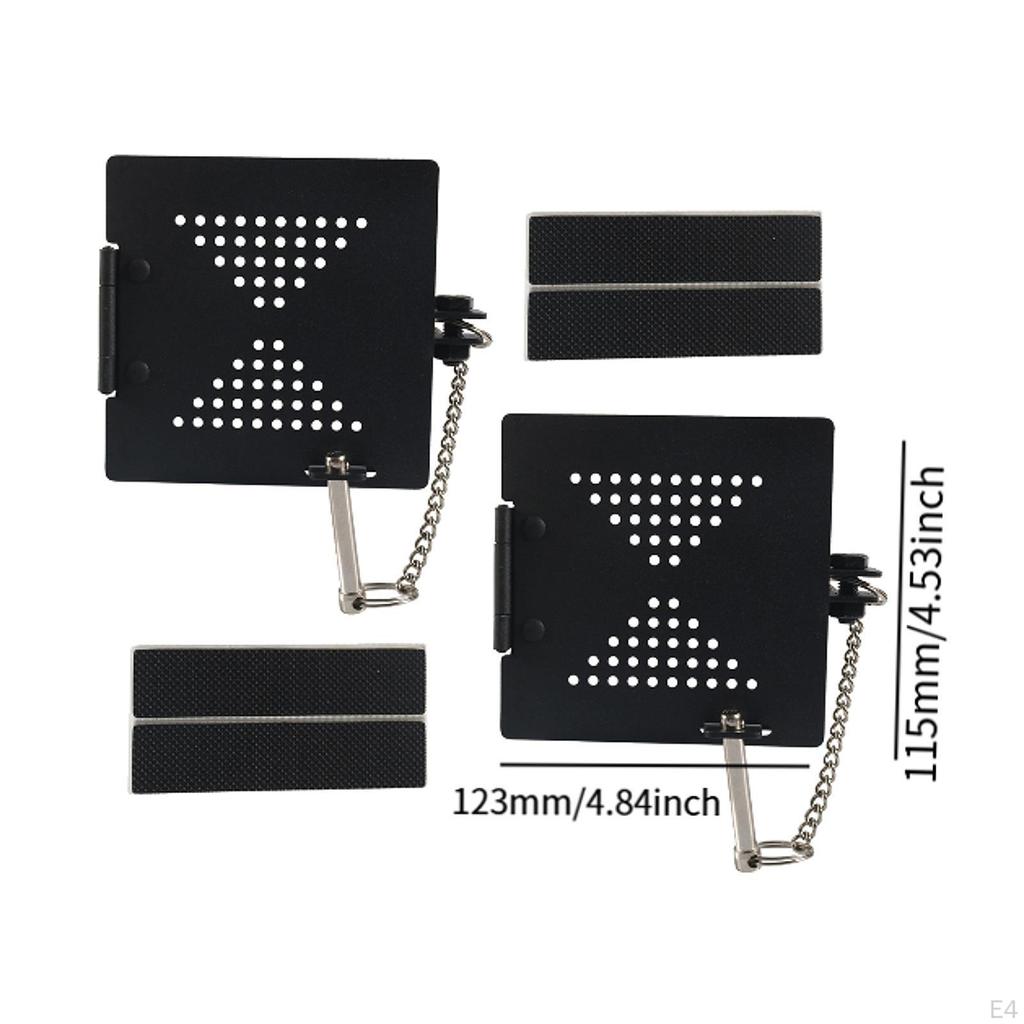 2 Pieces Cover RV End with Vent Holes Outside Rubber Accessories Black Metal Square 4"