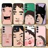 F-FUNNY And Cute Stickers Phone Case For Samsung A73,72,71,A52,51,40,41,A22,A32,31,A13, Soft Black Shell