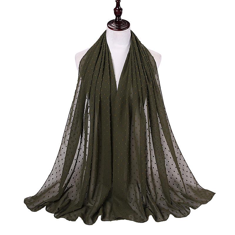 Pearl Tassel Solid Color Chiffon Headscarf