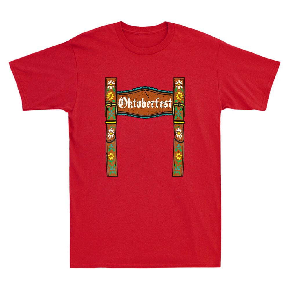 Oktoberfest Lederhosen Costume Cute German Bavarian Funny Vintage Men s T-Shirt XXL