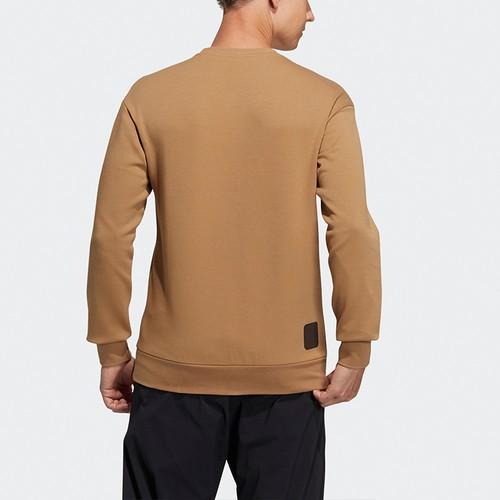 adidas Printed Sports Crewneck Pullover Sweatshirt Men's Cardboard Yellow