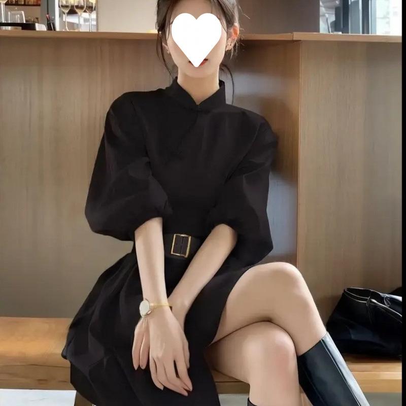 

Женское платье-рубашка с поясом - Премиальное платье с запахом и лацканами 2XL